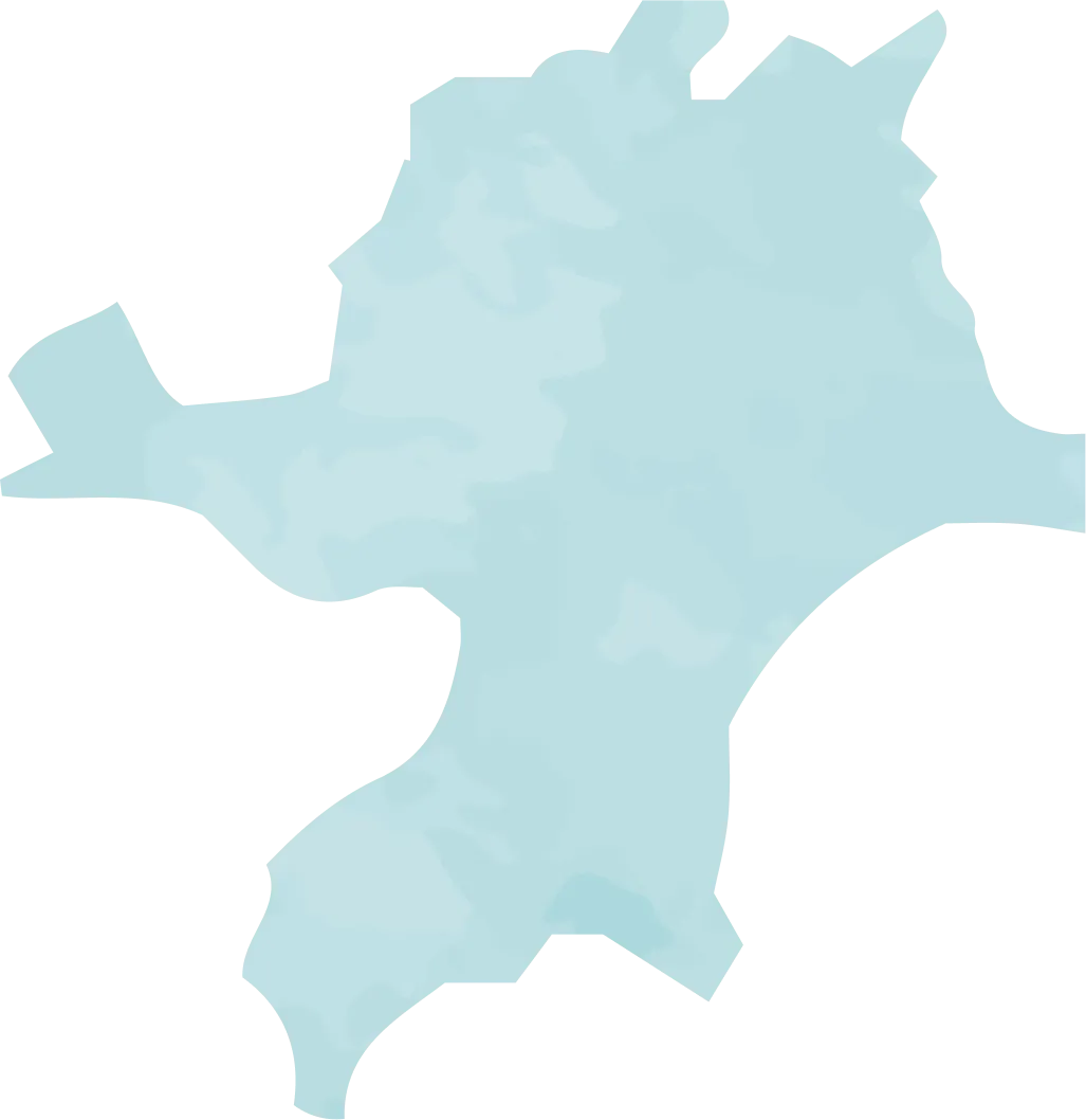 福岡県の形をした地図